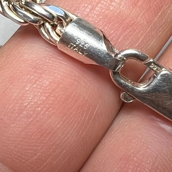 AGI ITALY Men's Rope Chain Real Solid 925 Sterling Silver Necklace 6mm 30" ITALY - Picture 12 of 15